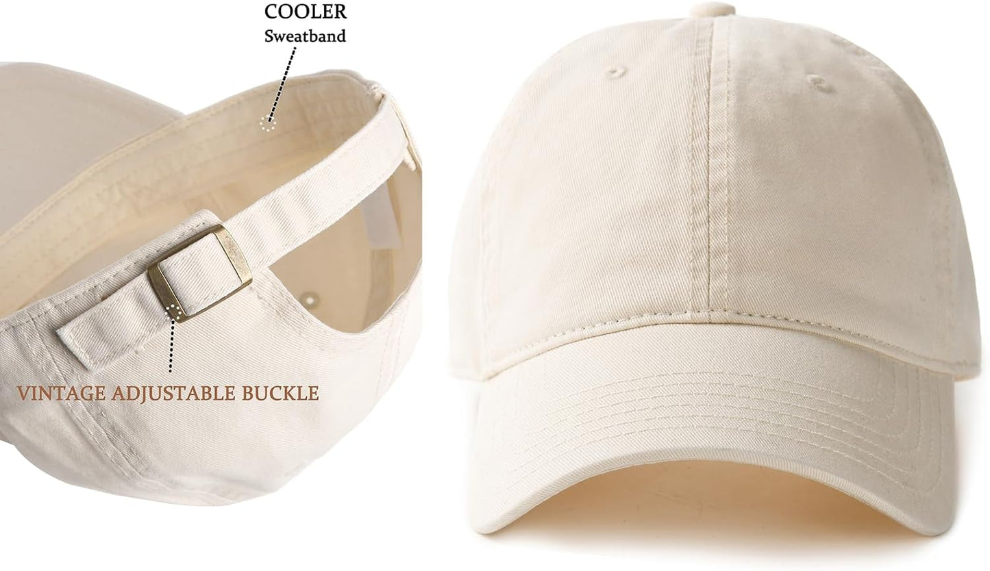 FURTALK Unisex Vintage Washed Unstructured Baseball Cap Washed Cotton Adjustable Dad Hat