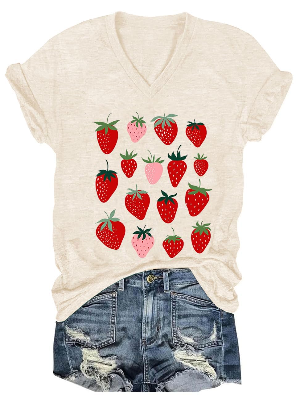 Women's T-Shirts V-Neck Dragonfly Tee Cute Summer Graphic Shirts Vintage Boho Flowers Short Sleeve T Shirt