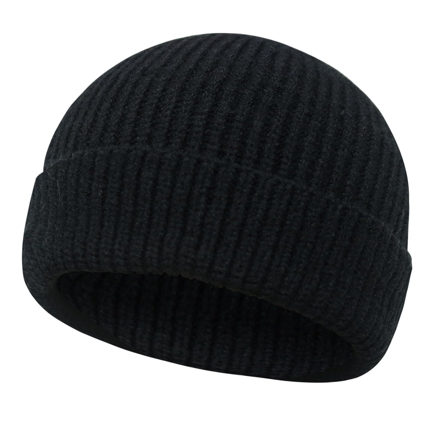 PFFY Trawler Short Fisherman Beanie Roll-up Edge Knit Cuff Beanies Winter Hats for Men Women