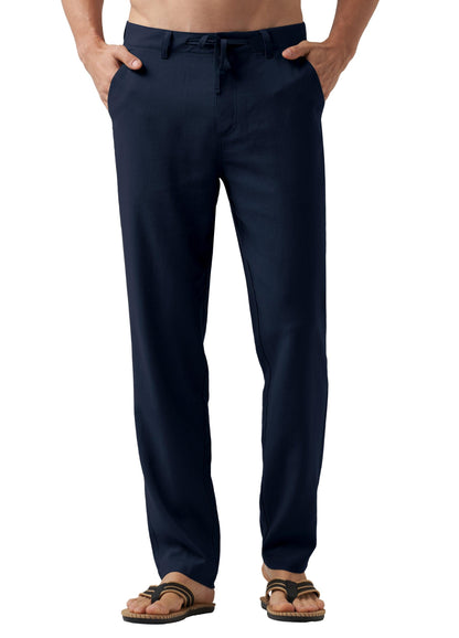 Willit Men's Linen Pants Casual Linen Dress Pants Drawstring Beach Summer Lightweight Trousers 29" 30" 32"