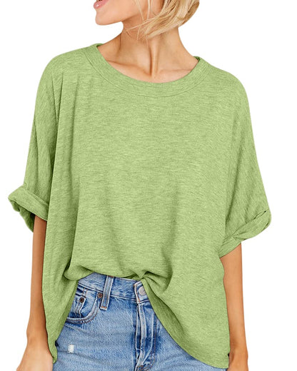 Women Oversized T-Shirt Summer Casual Short Sleeve Loose Tee Tops