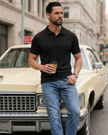 Sailwind Mens Short Sleeve Knit Polo Shirts Lightweight Casual Collared Polo Shirts for Men Stretchy Golf Polo T Shirts