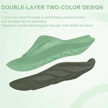 Recovery Slides for Men and Women - Orthopedic Sandals with Arch Support & Thick Cushion, Plantar Fasciitis Slippers, Lightweight Non-Slip Slides for Post-Workout Recovery