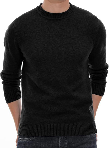 Sailwind Men's Crewneck Sweater Soft Casual Sweaters for Men Classic Pullover Sweaters with Ribbing Edge