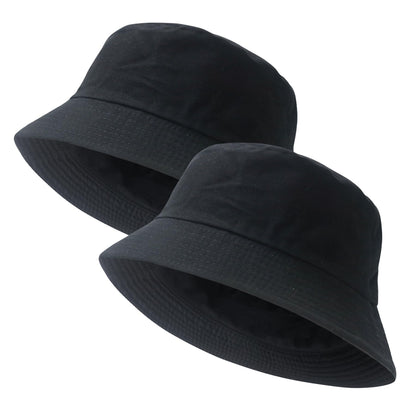 PFFY 2 Packs Bucket Hat for Women Men Cotton Hats Sun Beach Fishing Cap