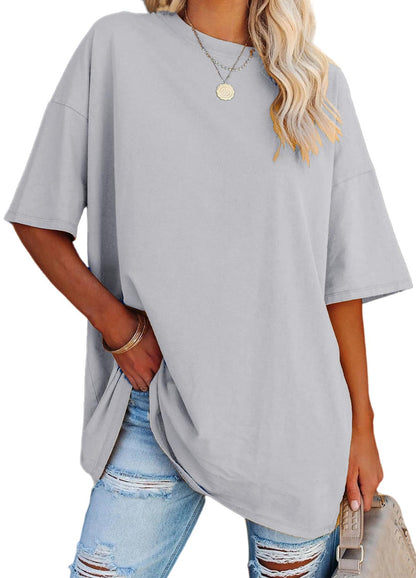YEXIPO Women's Oversized T Shirts Graphic Tees Summer Short Sleeve Loose Fit Casual Crewneck Plain Tunic Tops