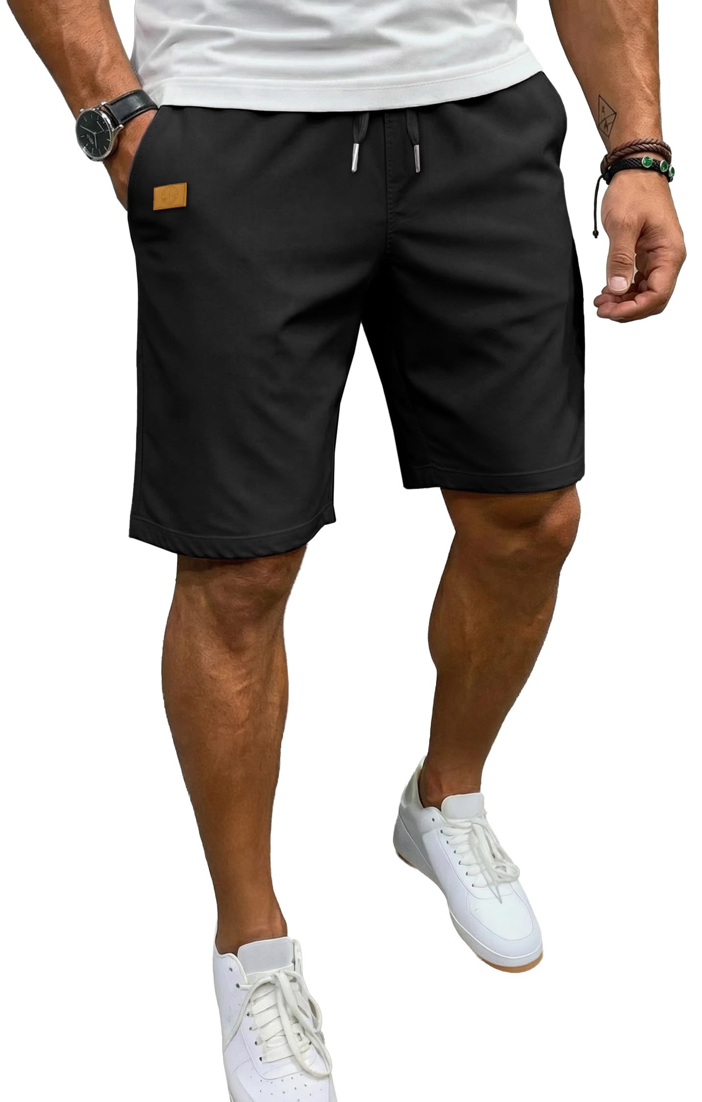 Sailwind Men's Casual 7" Shorts Elastic Waist Drawstring Summer Twill Golf Short
