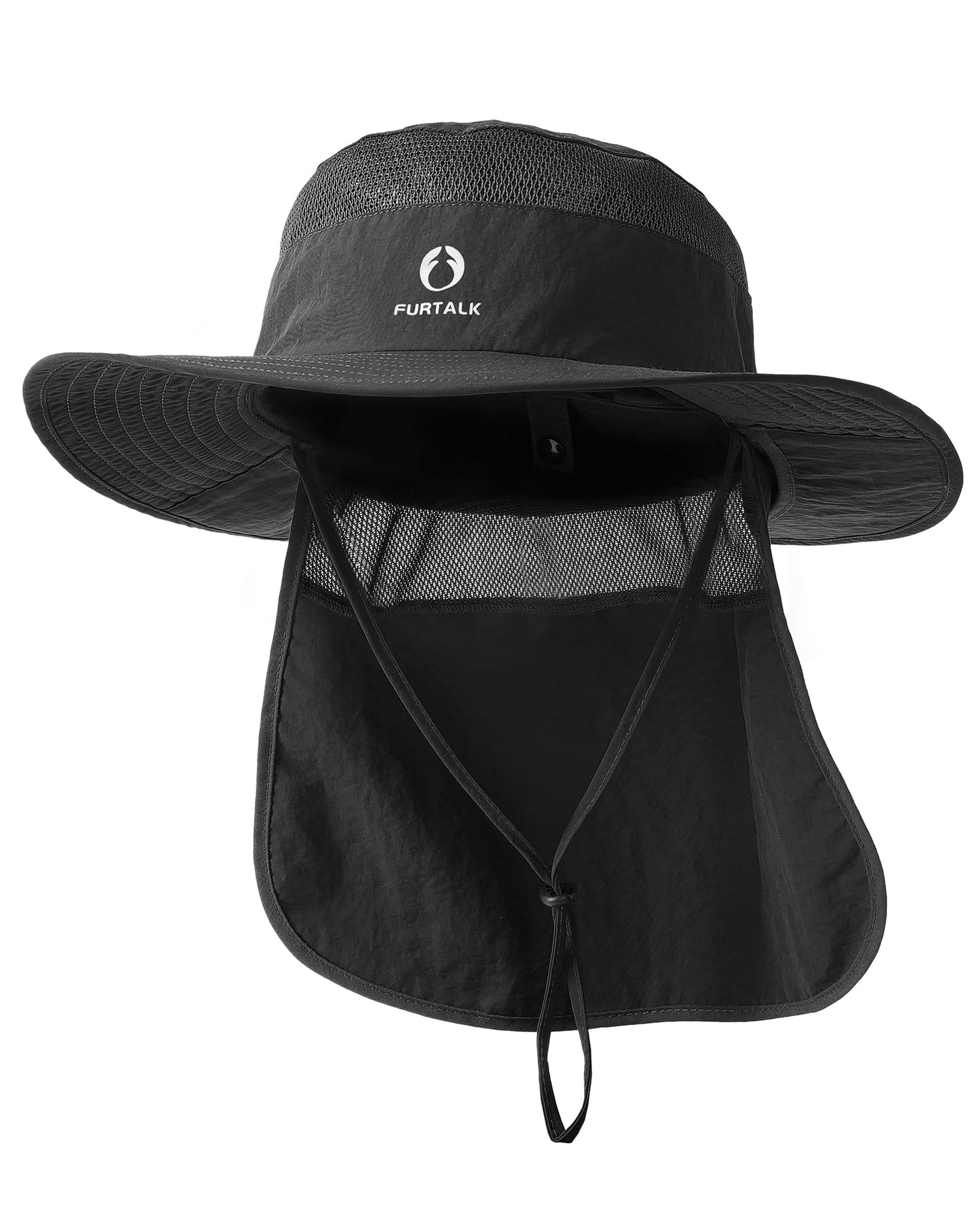 FURTALK Sun Hats for Men Women Fishing Hat with Neck Flap UPF 80+ Breathable Wide Brim Hiking Safari Summer Bucket Hats