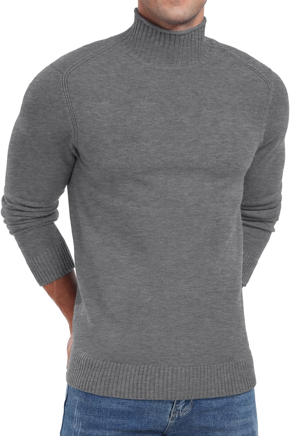 Sailwind Mens Knitted Pullover Sweater Casual Mock Turtleneck Raglan Sweater
