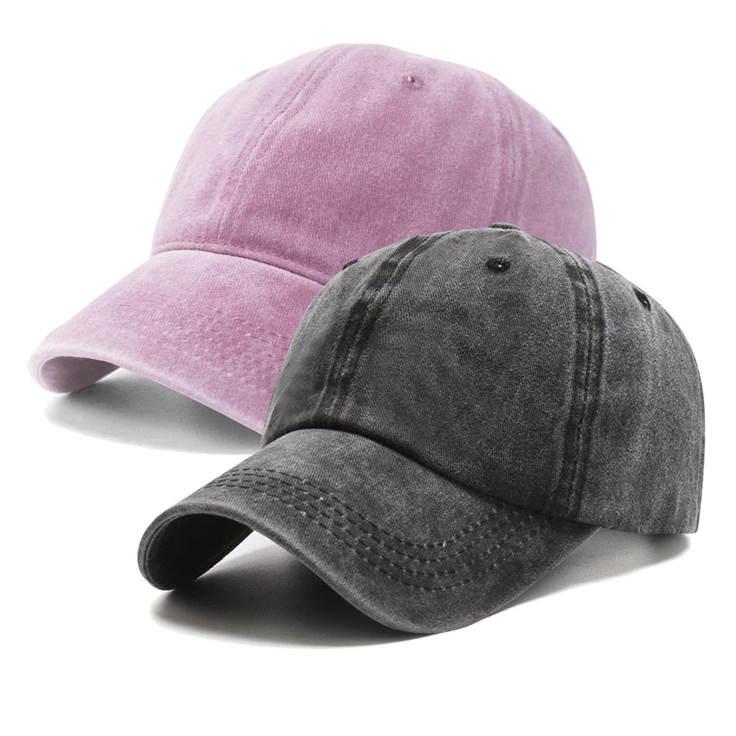 PFFY 2 Packs Vintage Washed Distressed Baseball Cap Golf Dad Hat for Men Women