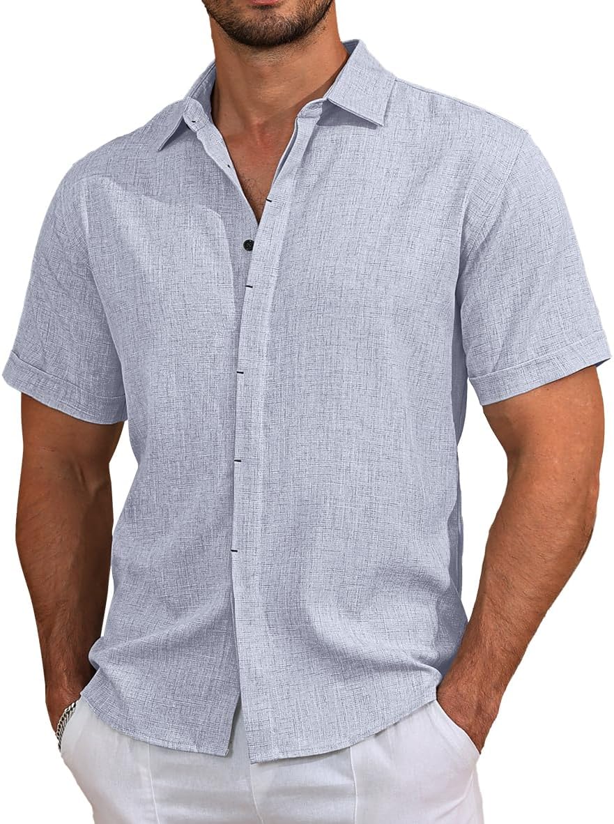 Sailwind Men's Shirts Short Sleeve Casual Shirts Button Down Beach Summer Shirt