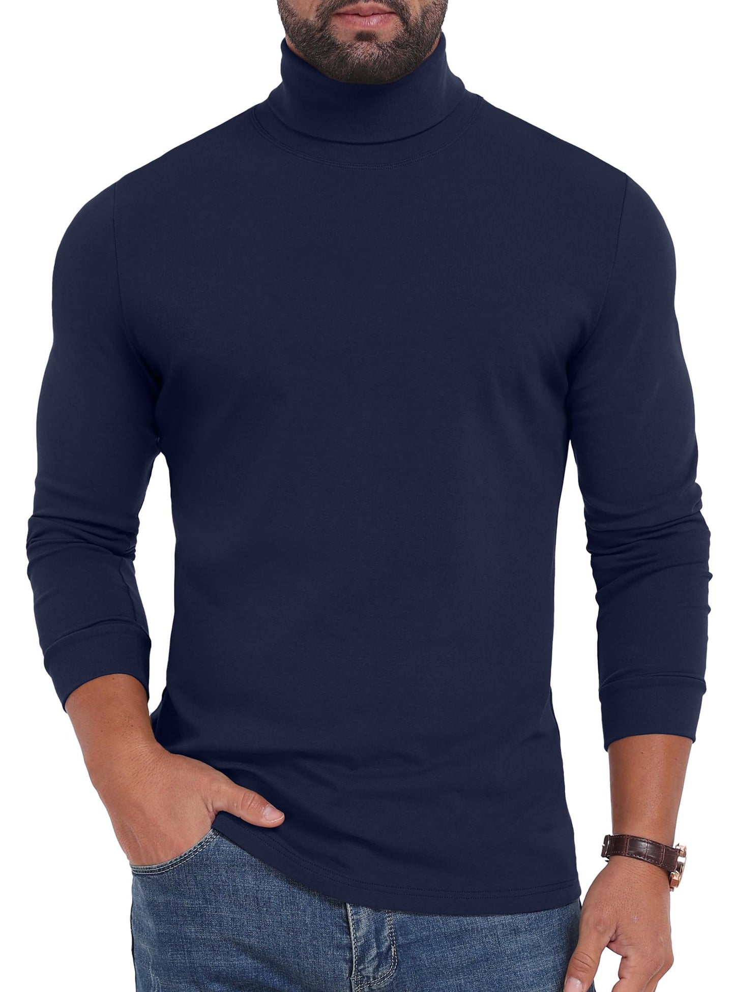 Sailwind Men's Lightweight Turtleneck Shirts Long Sleeve Thermal Pullover Sweater