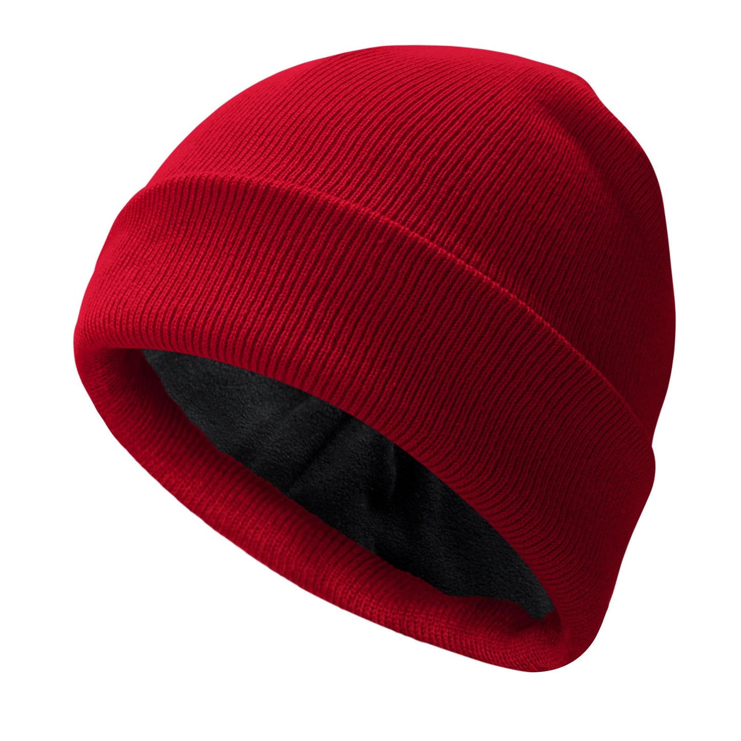 PFFY Beanie for Men Women Unisex Knit Cuffed Plain Winter Thick Lined Beanies Hats