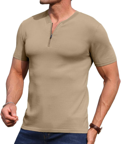 Sailwind Mens Short Sleeve Polo Shirts Quarter-Zip Knit Shirts