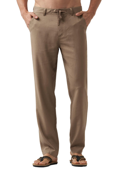 Willit Men's Linen Pants Casual Linen Dress Pants Drawstring Beach Summer Lightweight Trousers 29" 30" 32"