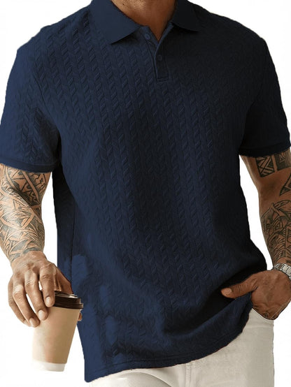 Sailwind Men’s Knit Polo Shirt Short Sleeve Textured Casual Golf Polo Collared T Shirt