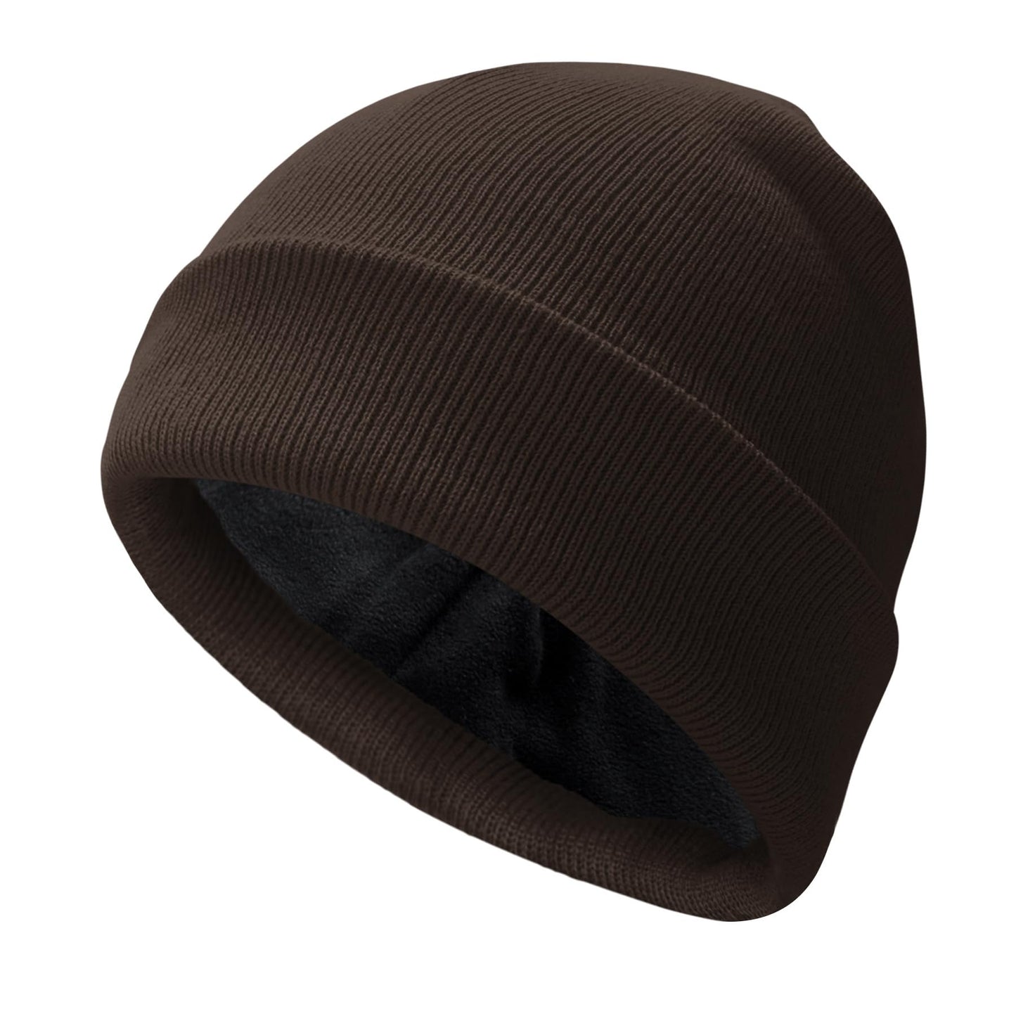 PFFY Beanie for Men Women Unisex Knit Cuffed Plain Winter Thick Lined Beanies Hats