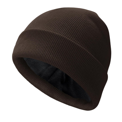PFFY Beanie for Men Women Unisex Knit Cuffed Plain Winter Thick Lined Beanies Hats