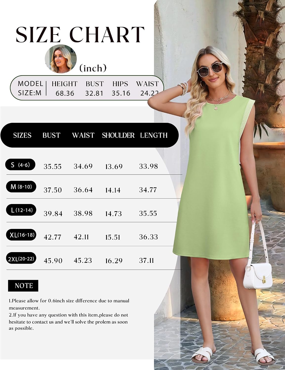 WEACZZY Summer Dresses for Women 2026 Casual Crewneck Fit Beach Vacation Dress Sleeveless Loose Sundress with Pockets