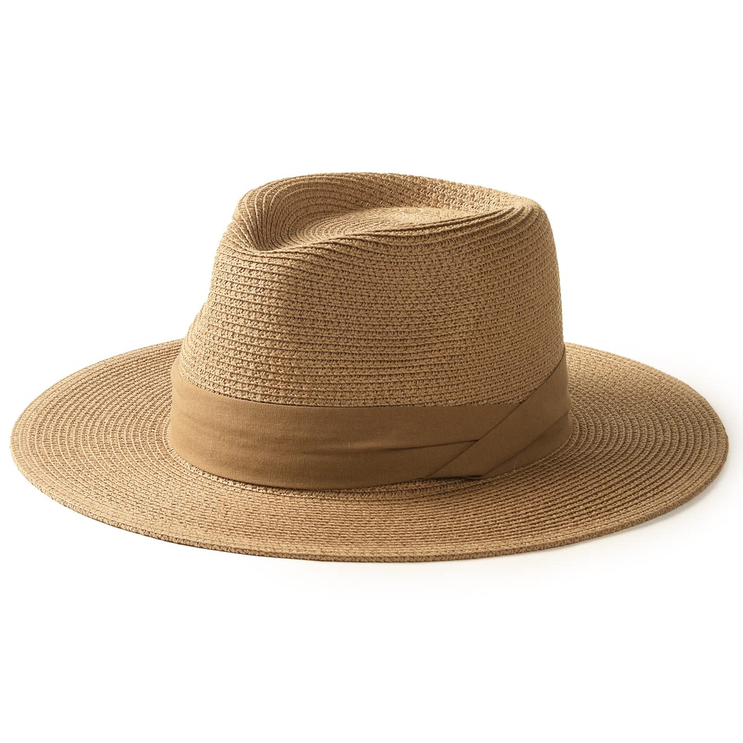 FURTALK Sun Hat Wide Brim Straw Fedora Panama Beach for Men Women | Foldable & Packable for Travel, Breathable Sweatband, Adjustable Chin Strap, Ideal for Summer Boating, Gardening or Holidays