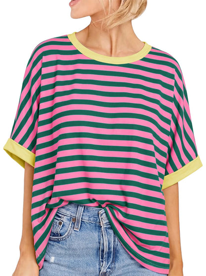 Women Oversized T-Shirt Summer Casual Short Sleeve Loose Tee Tops