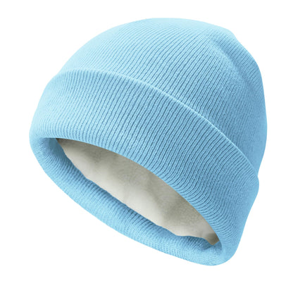 PFFY Beanie for Men Women Unisex Knit Cuffed Plain Winter Thick Lined Beanies Hats