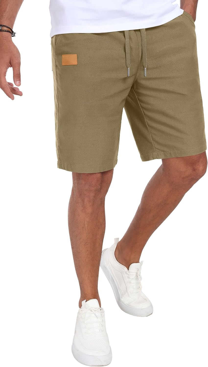 Sailwind Men's Casual Summer Beach Shorts Classic Fit Dress Stretch Waist Shorts with Pockets