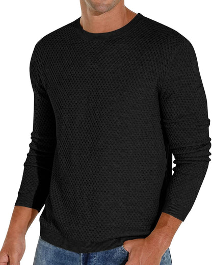 Sailwind Men's Crewneck Lightweight Wool Structured Sweater Casual Knit Pullover