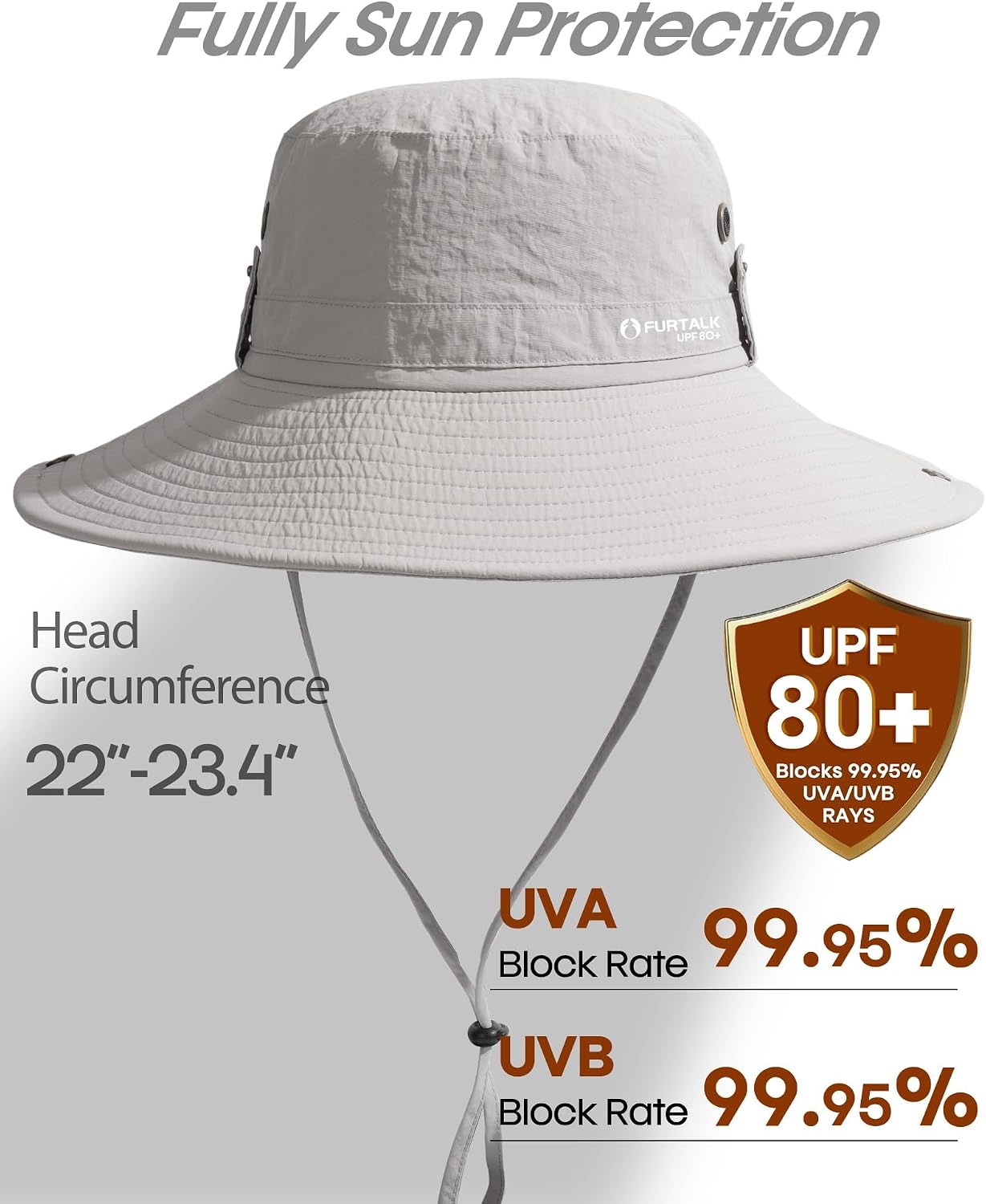 FURTALK Sun Hats for Men Fishing Hat UPF 80+ Foldable Wide Brim Outdoor Hiking Beach Summer Hats