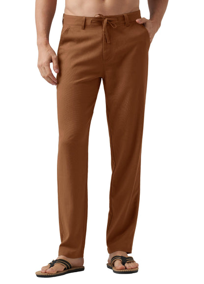 Willit Men's Linen Pants Casual Linen Dress Pants Drawstring Beach Summer Lightweight Trousers 29" 30" 32"