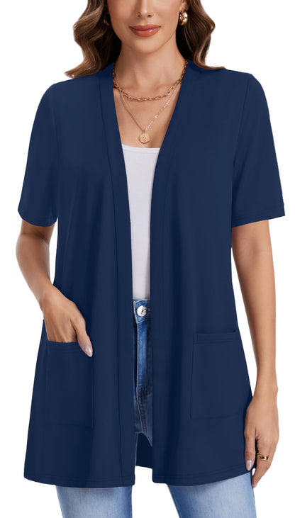 WEACZZY Womens Casual Lightweight Cardigan Open Front Sleeveless Cardigans Open Front Loose Fit Vest with Pockets 2026