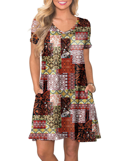 lionstill Women's Casual T Shirt Dress Summer Short Sleeve Swing Dresses with Pockets