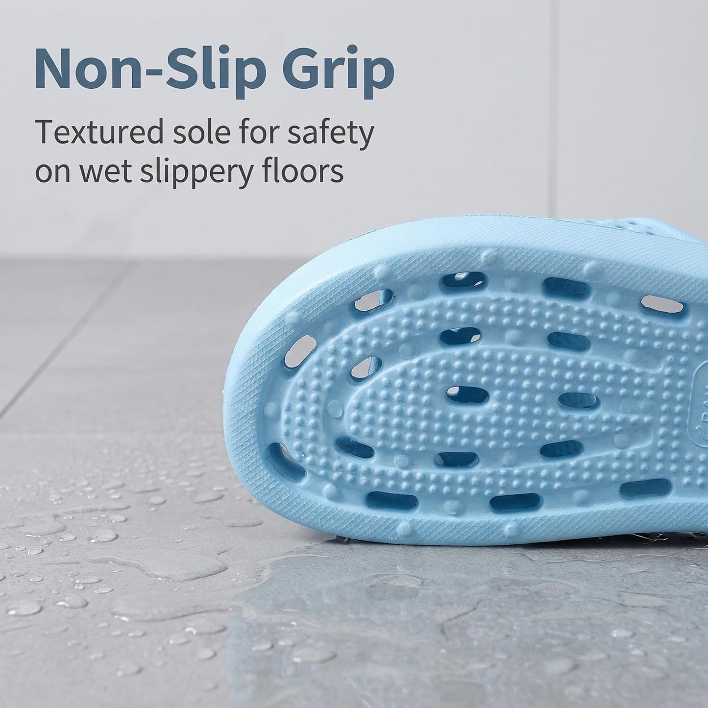 Shower Shoes for Men and Women,Non-Slip Quick-Dry Bath Slippers with Drain Holes,Lightweight Pool, Gym, Bathroom & College Dorm Sandals
