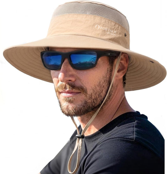 FURTALK Sun Hats for Men Women UPF Sun Protection Breathable Wide Brim | Nylon UV Protection, Breathable Adjustable, 2-in-1 Wide Brim, Packable Water-Resistant, Fishing Hiking Summer