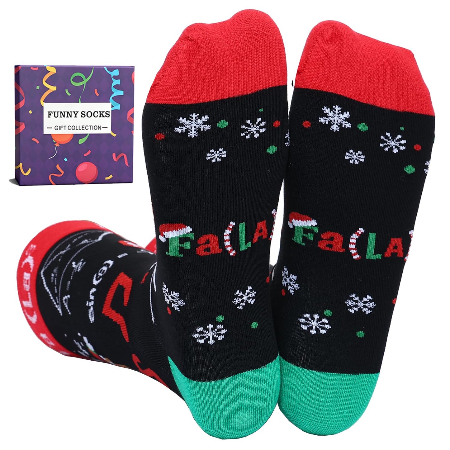 YEXIPO Funny Christmas Socks For Men Women Crew Socks Unisex Novelty Socks