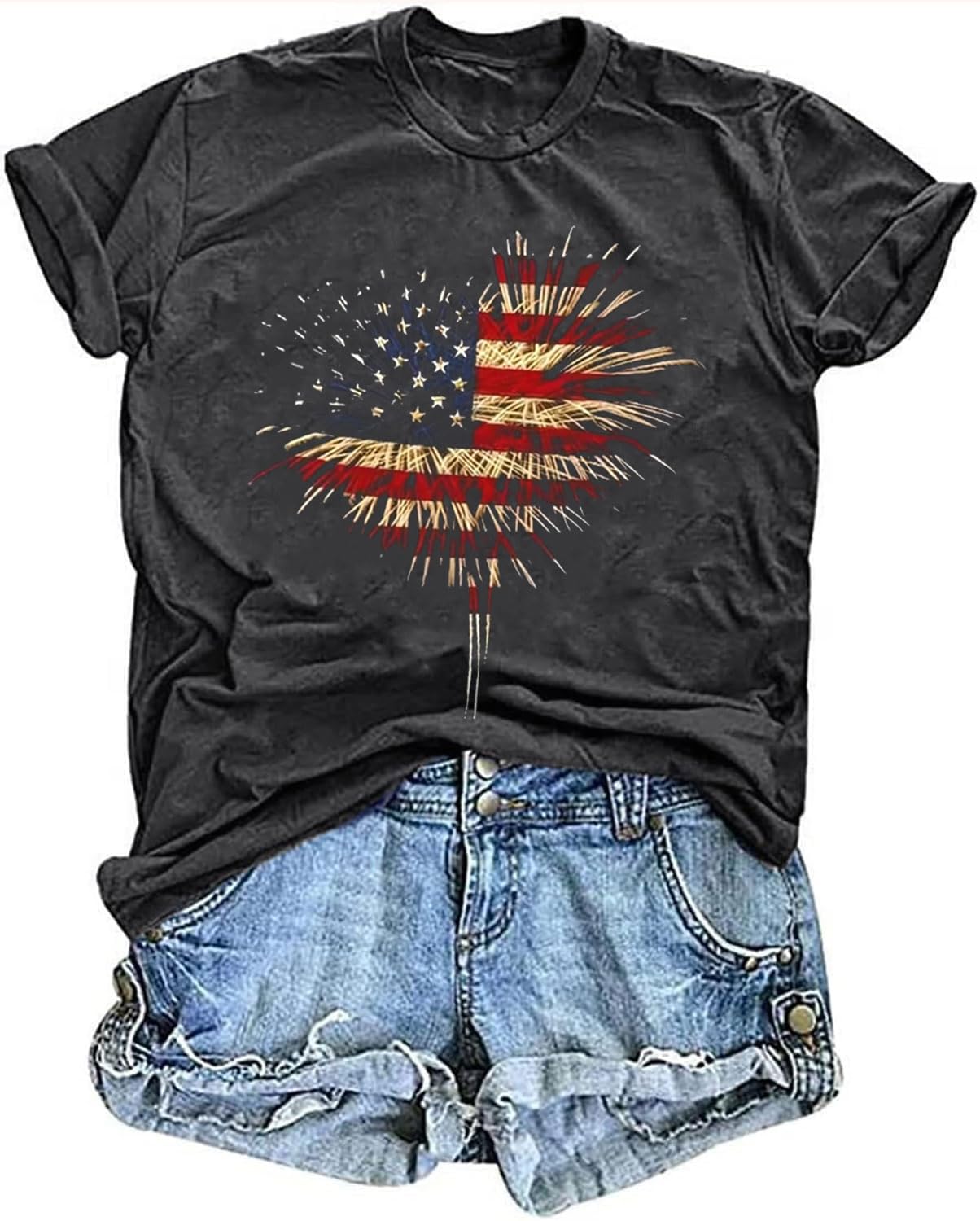 Women's Vintage Floral T Shirt Boho Wildflower Graphic Loose Tees Short Sleeve Casual Tops