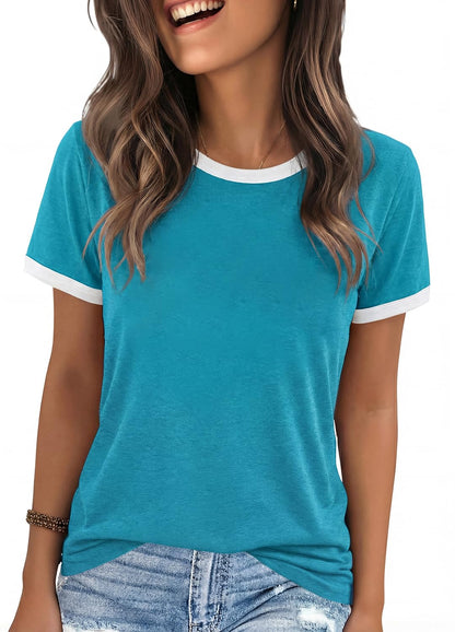YEXIPO Graphic Tees for Women Short Sleeve Summer Tops Funny Letter Printed Loose Casual T Shirts