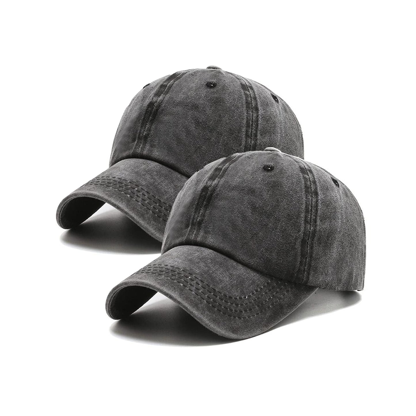 PFFY 2 Packs Vintage Washed Distressed Baseball Cap Golf Dad Hat for Men Women