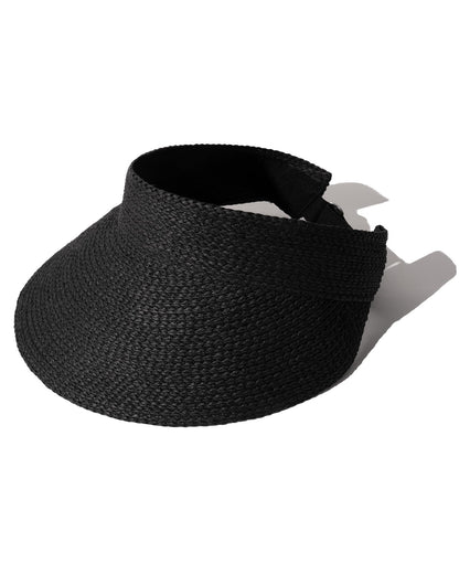 FURTALK Sun Visor Hats for Women Wide Brim Straw Visors Womens Foldable Beach Visors Summer Packable Ponytail Beach Hat