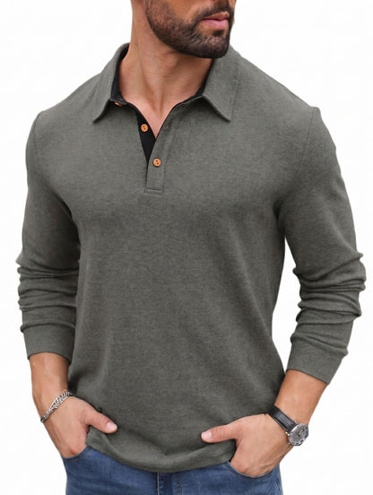 Sailwind Men' s Long Sleeve Polo Shirts Classic Soft Casual Collared Golf Shirt