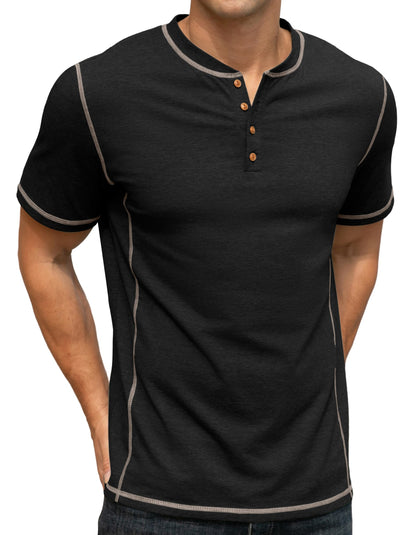 Sailwind Mens Henley Short Sleeve T-Shirt Cotton Maverick Shirt