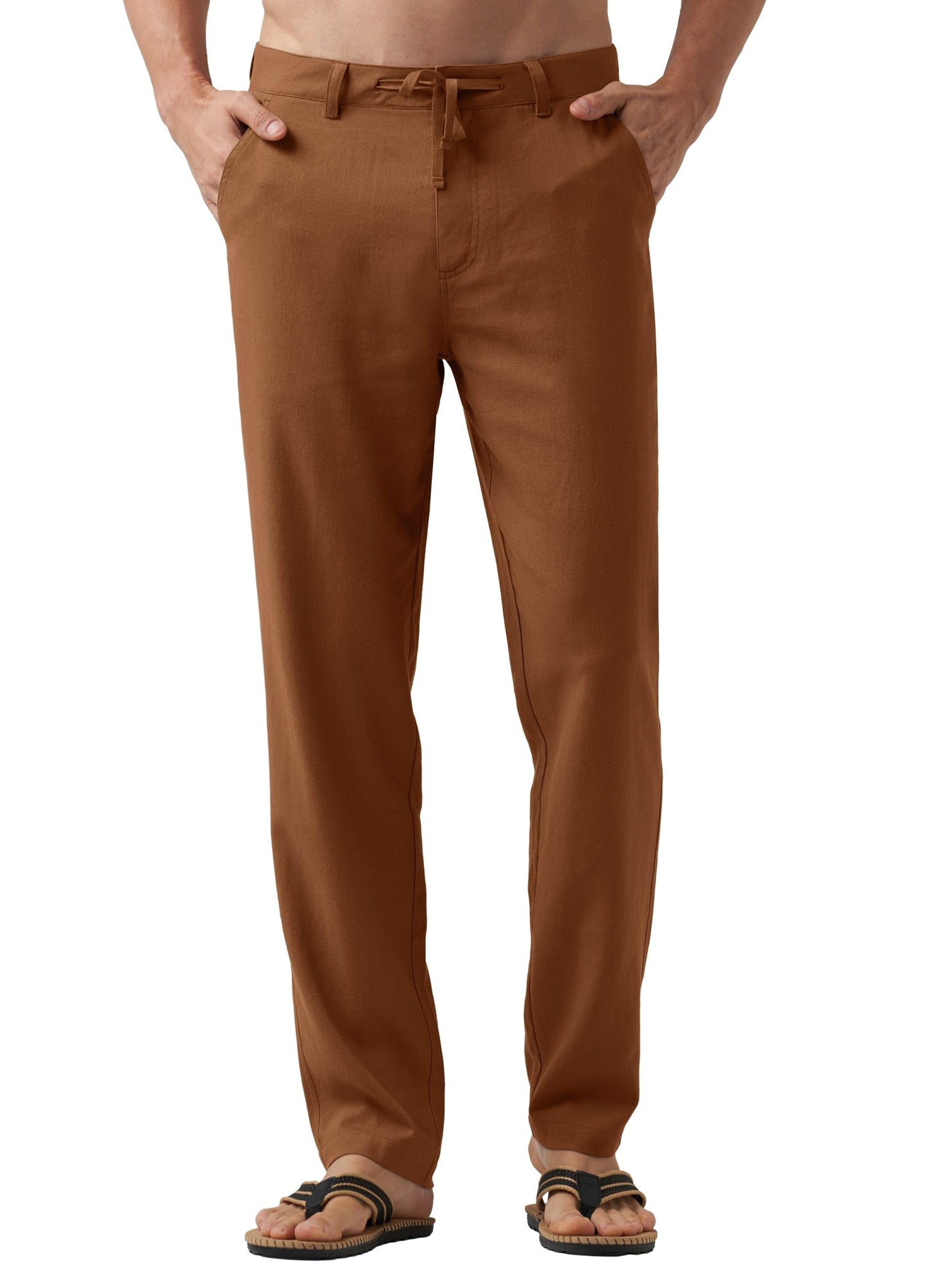 Willit Men's Linen Pants Casual Linen Dress Pants Drawstring Beach Summer Lightweight Trousers 29" 30" 32"