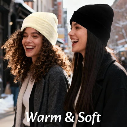 PFFY Satin Lined Beanie for Women Silk Lining Soft Winter Hats Reduce Frizz Knit Beanies Warm Skull Cap