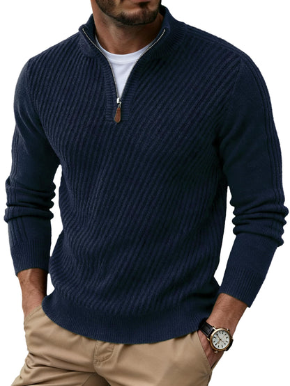 Sailwind Men's Quarter Zip Up Pullover Knit Texture Sweater Casual Long Sleeve Sweaters