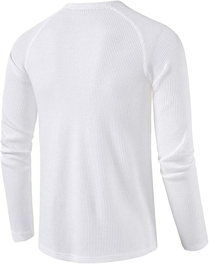 sandbank Men's Henley Casual T-Shirts Fashion Long Sleeve Shirt Lightweight Button T-Shirts