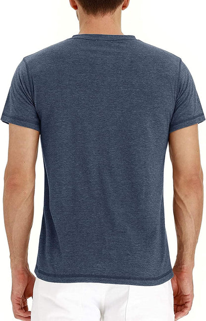 Sailwind Mens Henley Short Sleeve T-Shirt Cotton Casual Shirt