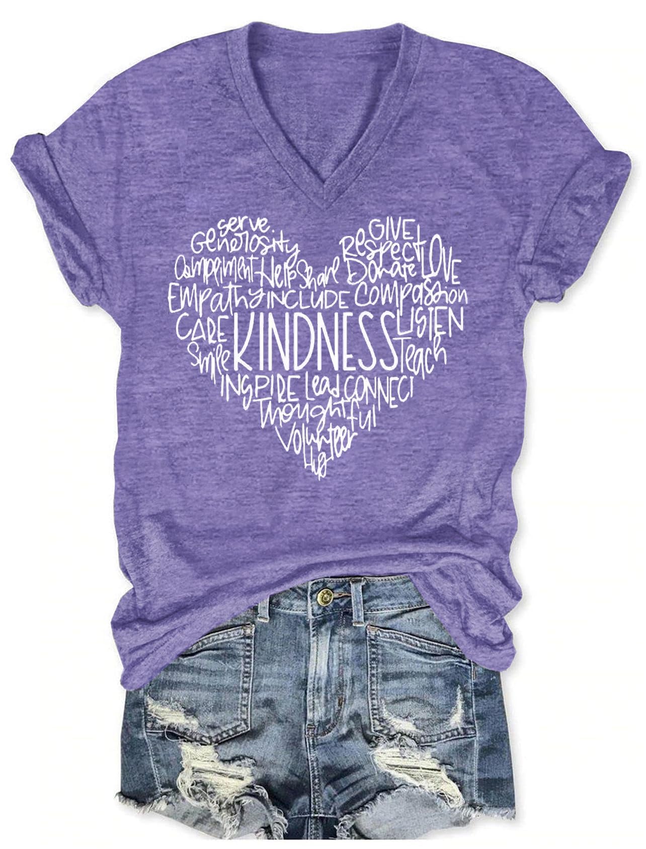 Women's T-Shirts V-Neck Dragonfly Tee Cute Summer Graphic Shirts Vintage Boho Flowers Short Sleeve T Shirt