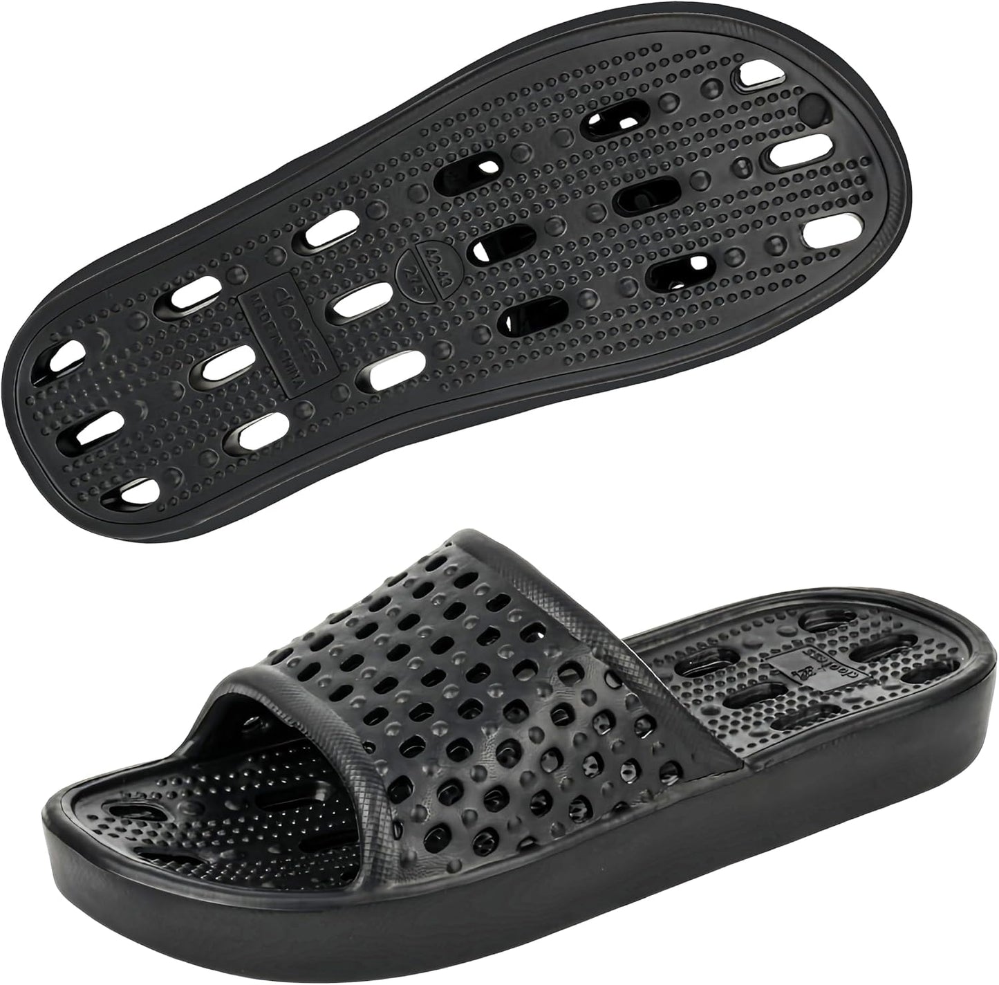 Shower Shoes for Men and Women,Non-Slip Quick-Dry Bath Slippers with Drain Holes,Lightweight Pool, Gym, Bathroom & College Dorm Sandals