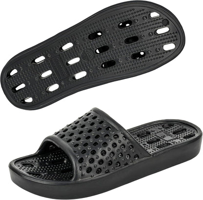 Shower Shoes for Men and Women,Non-Slip Quick-Dry Bath Slippers with Drain Holes,Lightweight Pool, Gym, Bathroom & College Dorm Sandals