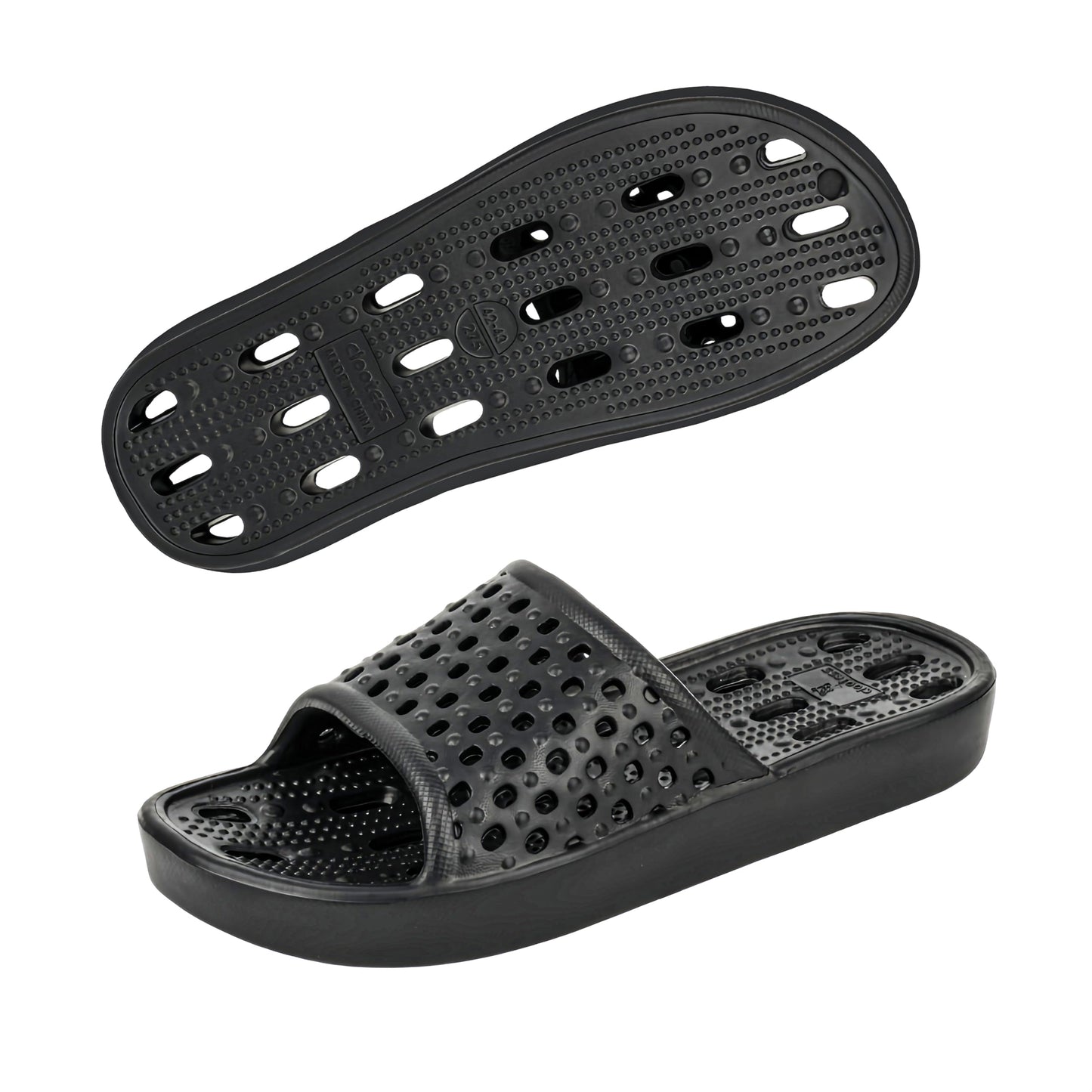 Shower Shoes for Men and Women,Non-Slip Quick-Dry Bath Slippers with Drain Holes,Lightweight Pool, Gym, Bathroom & College Dorm Sandals